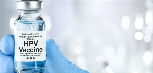 Fläschchen mit der Aufschrift HPV-Vakzin