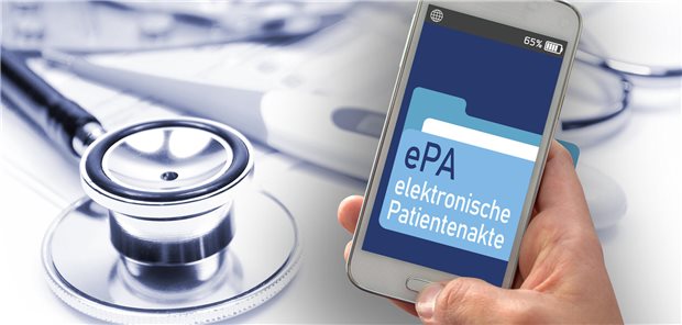 Pädiater empfehlen Eltern, sich aktiv gegen die elektronische Patientenakte zu entscheiden Eine Hand mit Smartphone, auf dessen Display eine elektronische Patientenakte zu sehen ist.