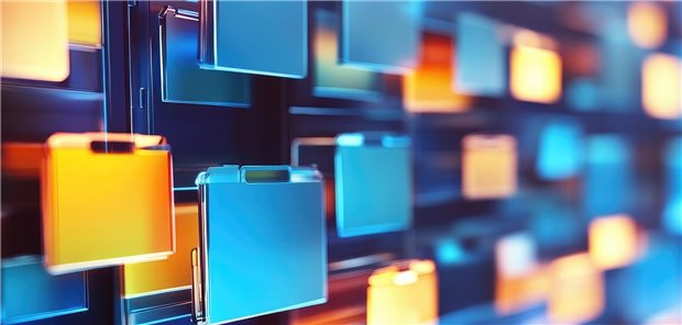 stiliserte, bunte Symbole für Patientenakten