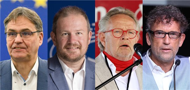 Diese vier Ärzte haben es auf das deutsche Ticket ins zehnte EU-Parlament geschafft (v.l.): Dr. Peter Liese (CDU), Alexander Glück (FDP), Professor Jan-Peter Warnke und Dr. Friedrich Pürner (beide BSW).