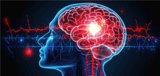 Fokale Epilepsie im Langzeitverlauf: Hinweise wann und wie sich Anfallsfreiheit erreichen lässt Illustration eines Gehirns während eines epileptischen Anfalls.