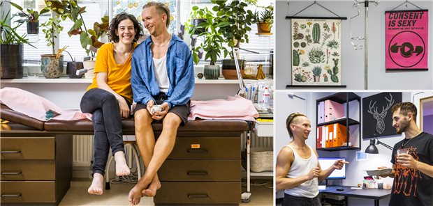 Die spezialisierte Arztpraxis für queere Menschen In ihrer Praxis im Schillerkiez in Berlin-Neukölln gehen Dr. Martin Viehweger (großes Bild, rechts) und Dr. Elena Rodríguez (großes Bild, links) neue Wege.