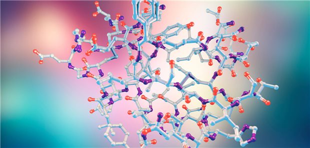 Marktrücknahme von Humaninsulinen: Das sind Ihre Optionen Ein Insulin-Molekül vor verschwommenen Hintergrund