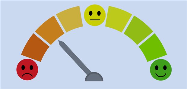 Eine Skala mit Smileys