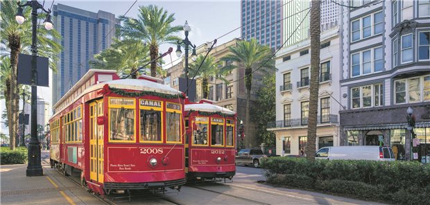 Alte Straßenbahnen in New Orleans