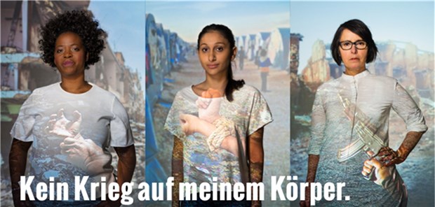 Plakate der neuen Kampagne von Medica Mondiale im Jubiläumsjahr.