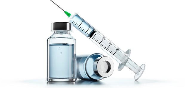 Spritze auf einem Fläschchen