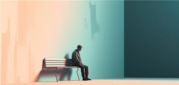 Patienten mit Depressionen: Was Hausärzte tun können Eine Kollage zeigt einen Umriss eines Kopfes mit Tränen darin.