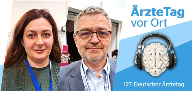Viktoriia Tymoshevska, Professor Andriy Bazylevych und Kollegen vertreten die Ukraine beim 127. Deutschen Ärztetag.  