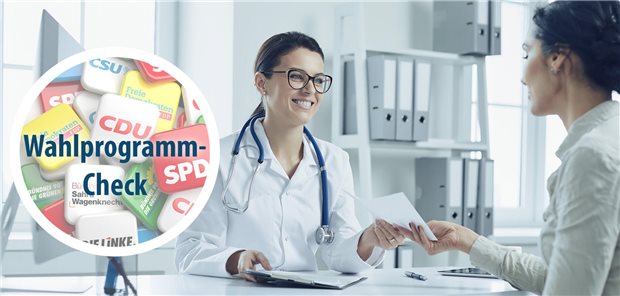 Wahlprogramm-Check zur Frauengesundheit Eine Ärztin ist im Austausch mit einer Patientin.