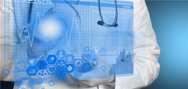 Was mit ePA-Daten in der Forschung möglich sein könnte Ein Mann in weißem Kittel steht vor dem Hologramm einer Patientenakte.